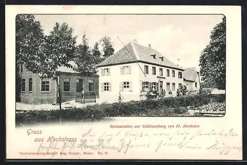 AK Hochstrass / Moers, Restaurant zur Schützenburg v. H. Mechelen