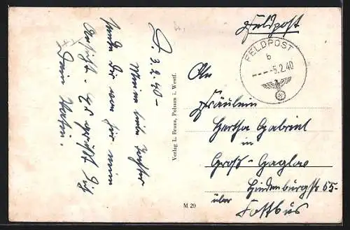 AK Polsum /Westf., Gebäudeansicht, Denkmal, Strassenpartie mit Kirche