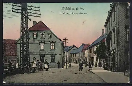 AK Eisfeld a. d. W., Bäckerei v. Heinrich Geuther an der Hildburghäuserstrasse