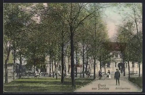 AK Drebkau, Der Gasthof Schützenhaus, Aussenbereich