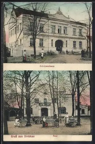 AK Drebkau, Gasthof Schützenhaus mit Saal