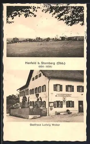 AK Hanfeld b. Starnberg, Gasthaus Ludwig Weber, Totalansicht