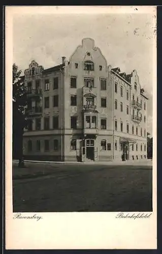 AK Ravensburg / Württ., Blick auf Bahnhofshotel