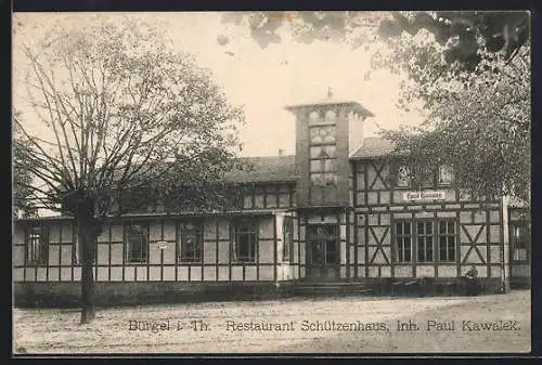 AK Bürgel / Th., Restaurant Schützenhaus v. Paul Kawalek