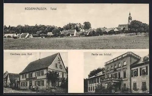 AK Rüdenhausen, Gasthaus zum Ross, Partie am Schloss, Ortsansicht