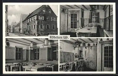 AK Rödelsee /Ufr., Gasthaus Winzerstuben Hess mit Innenansichten