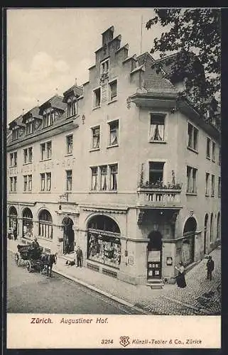 AK Zürich, Hotel Augustiner-Hof, Buchhandlung für christliche Literatur