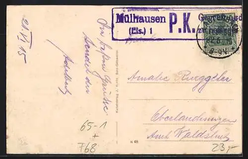 AK Lautenbach /O.-E., Hotel zum Bahnhof v. Jos. Wolf, Bahnhof, Kirche