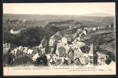 AK Rochefort, Vue générale et Circuit Michelin traversant le village