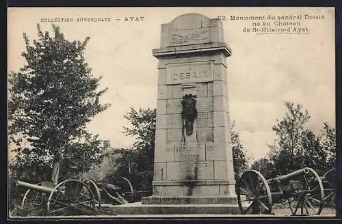 AK Ayat, Monument du général Desaix entouré de canons