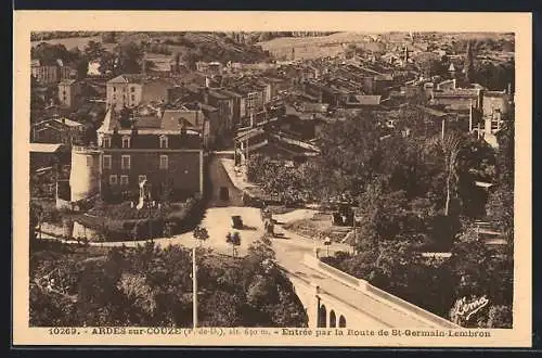 AK Ardes-sur-Couze, Entrée par la Route de St-Germain-Lembron