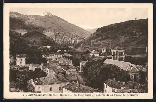 AK Ardes-sur-Couze, La Ville Basse et l`Entrée de la Vallée de Rentières