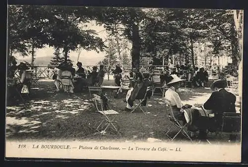 AK La Bourboule, Plateau de Charlannes, La Terrasse du Café