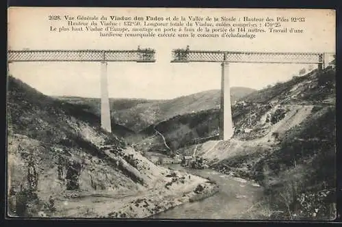 AK Viaduc des Fades, Vue générale du viaduc et de la vallée de la Sioule