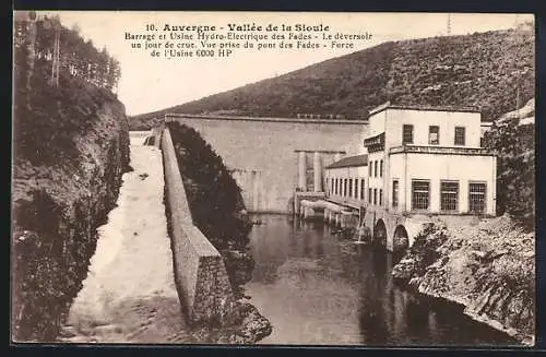 AK Fades, Vallée de la Sioule, Barrage et Usine Hydro-Électrique des Fades, vue depuis le pont des Fades