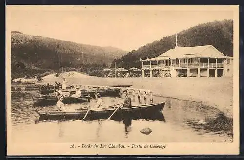 AK Lac Chambon, Partie de canotage sur les bords du lac