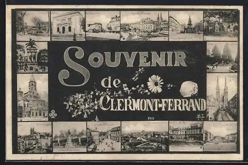 AK Clermont-Ferrand, Souvenir avec vues multiples de la ville