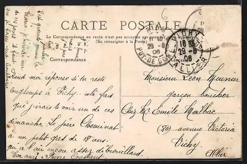 AK Châtelguyon, Souvenir avec vues multiples de la ville et fleurs décoratives