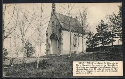 AK Vergheas, La Chapelle de Notre-Dame de Vergehas sur une hauteur dominant les environs