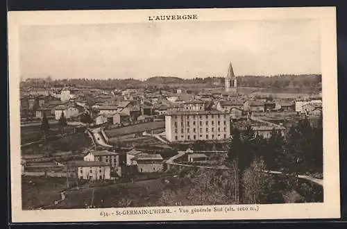 AK Saint-Germain-l`Herm, Vue générale Sud (alt. 1000 m)