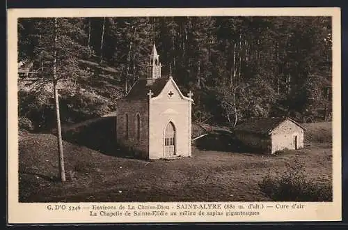 AK Saint-Alyre, La Chapelle de Sainte-Élidie au milieu de sapins gigantesques