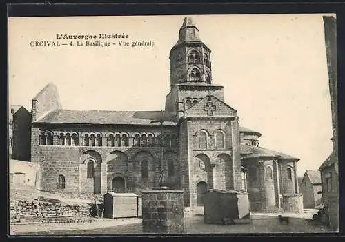 AK Orcival, La Basilique, Vue générale