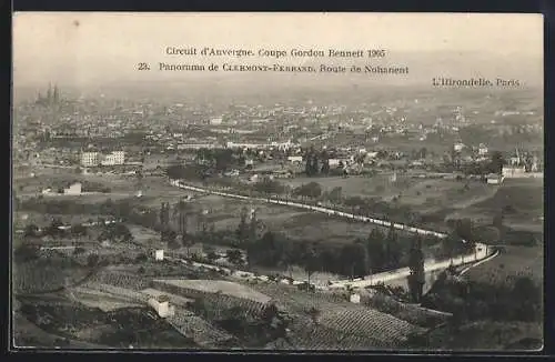 AK Clermont-Ferrand, Panorama de la Route de Nohanent, Circuit d`Auvergne Coupe Gordon Bennett 1905