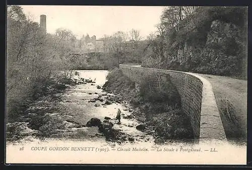 AK Pontgibaud, La Sioule et route du Circuit Michelin, Coupe Gordon Bennett (1905)