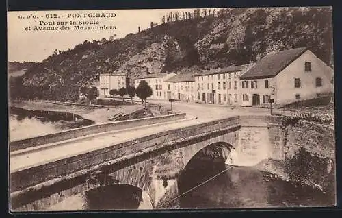 AK Pontgibaud, Pont sur la Sioule et Avenue des Marronniers