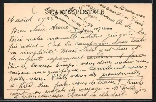 AK Saint-Germain-l`Herm, Vue du côté sud avec bâtiment et village en arrière-plan