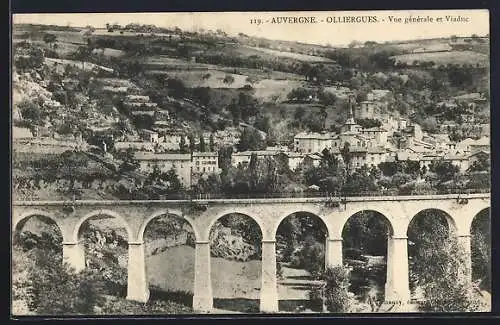 AK Olliergues, Vue générale et Viaduc