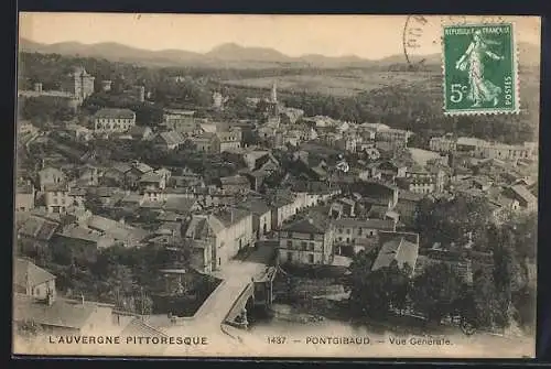 AK Pontgibaud, Vue générale de la ville dans l`Auvergne pittoresque