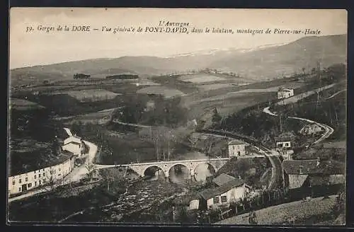 AK Pont-David, Vue générale et montagnes de Pierre-sur-Haute