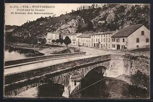 AK Pontgibaud, Pont sur la Sioule et Avenue des Marronniers