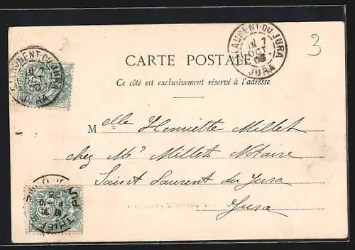 AK Pont-du-Château, Vue générale du village et de la rivière