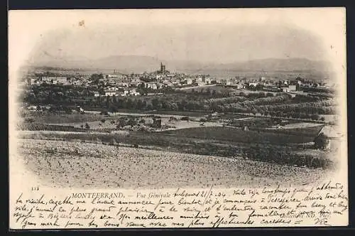 AK Montferrand, Vue générale du bourg et des champs environnants