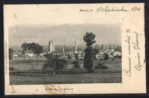 AK Marsac, Vue générale du village et des champs environnants