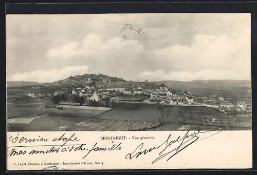 AK Montaigut, Vue générale du village en paysage rural