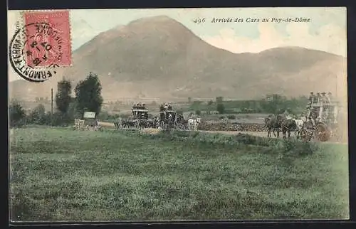 AK Puy-de-Dôme, Arrivée des Cars