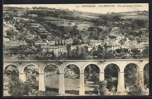 AK Olliergues, Vue générale et Viaduc