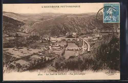 AK Menat, Vue panoramique des ponts et de la vallée