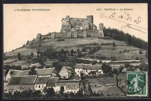 AK Murols, Le Château dominant le village pittoresque