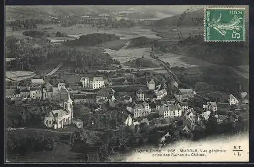 AK Murols, Vue générale prise des Ruines du Château