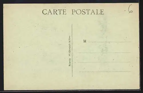 AK Volvic, Un coin de Volvic et vue sur le Château de Tournoël