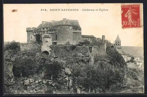 AK Saint-Saturnin, Château et Église