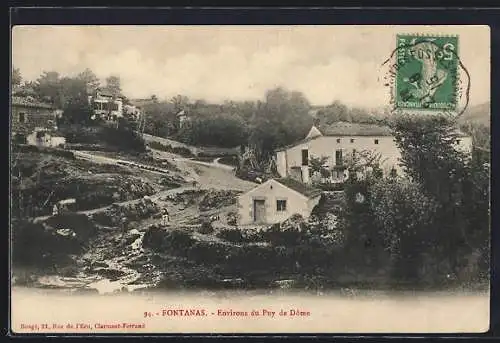 AK Fontanas, Vue du village et paysage environnant près du Puy de Dôme