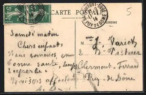 AK Genestoux, Source Chabory et pont pittoresque en Auvergne
