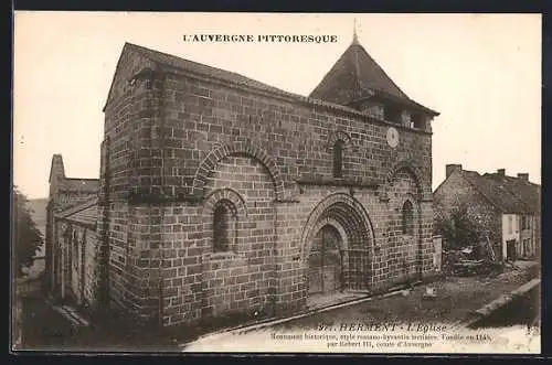 AK Herment, L`église romane pittoresque de l`Auvergne