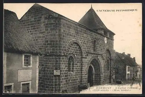 AK Herment, L`Église romane (XIIe siècle), Mon. hist