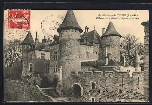 AK Thiers, Château de la Garde, Facade principale